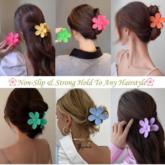 Set of 12 Vibrant Flower Hair Clips Collection - Picture 2 of 5